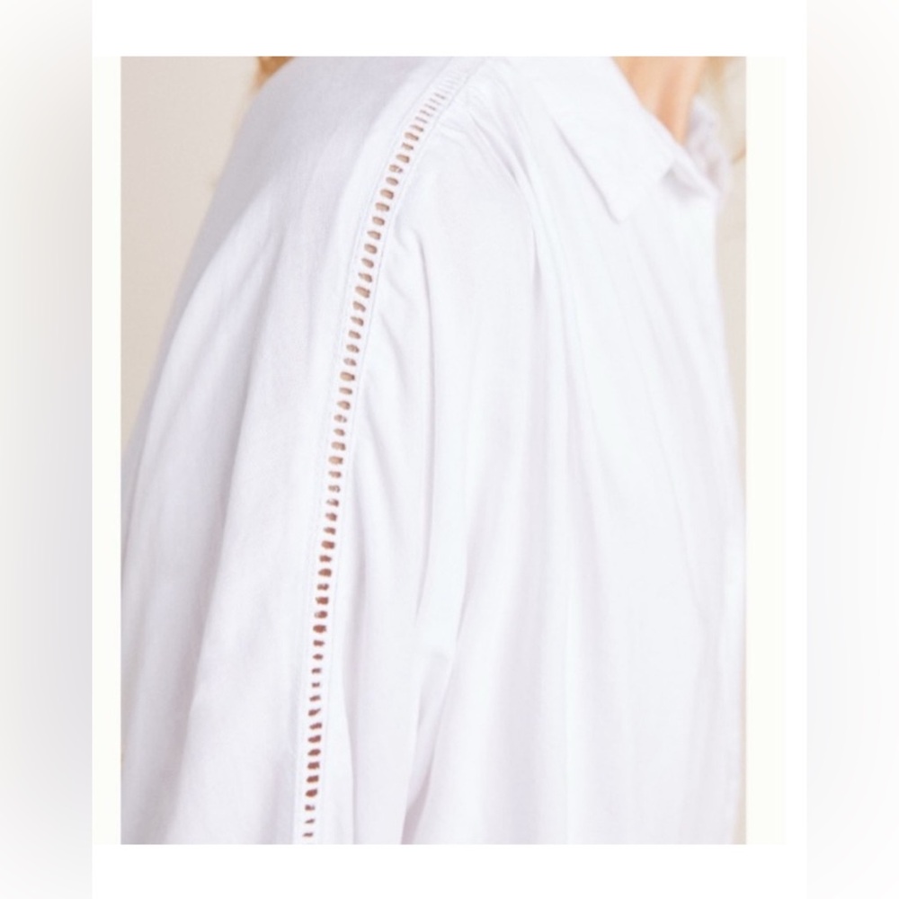 Anthropologie Cloth & Stone White Button-Up Blouse - Picture 4 of 8